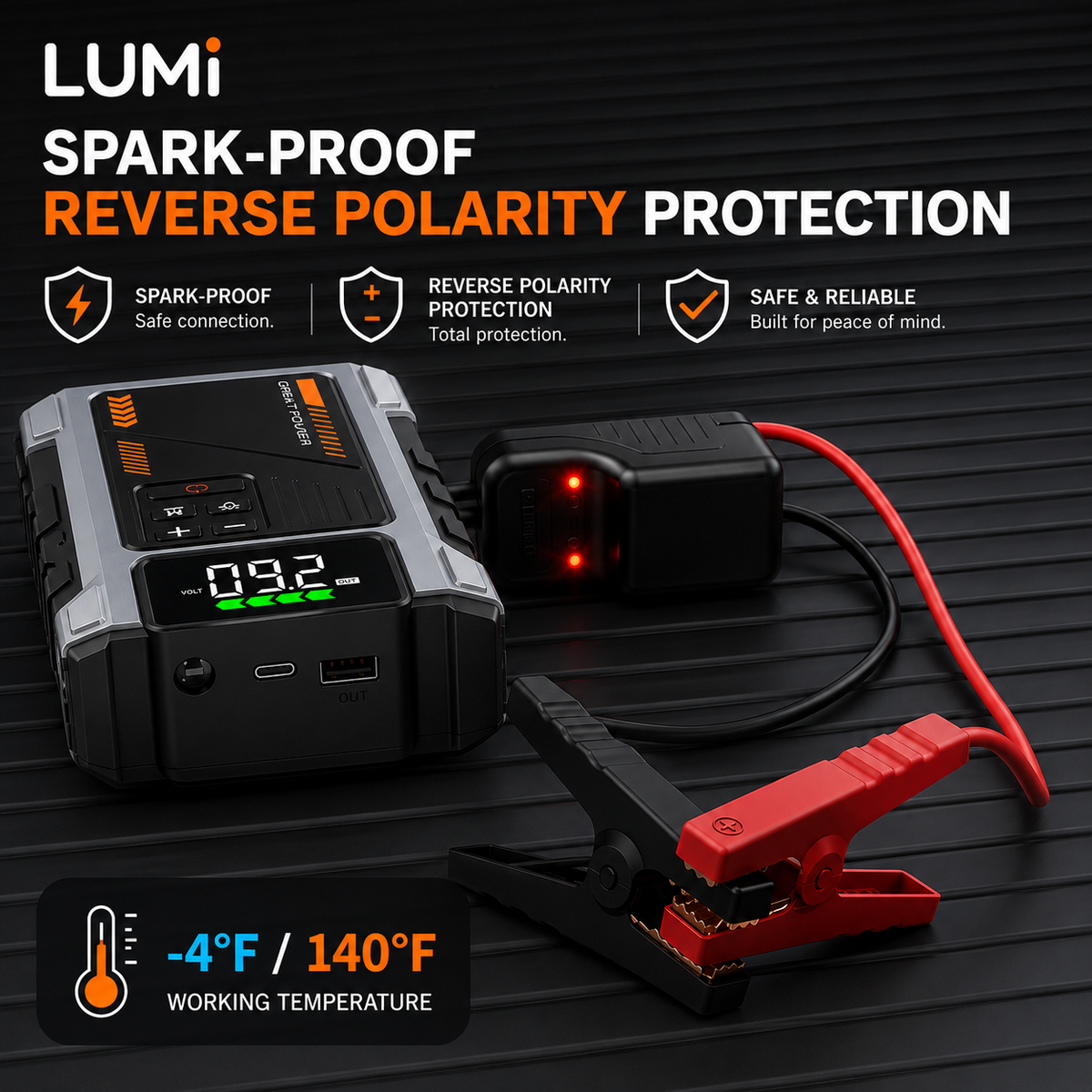 LUMi™ 3-in-1 Portable Jump Starter with Air Compressor