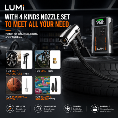LUMi™ 3-in-1 Portable Jump Starter with Air Compressor
