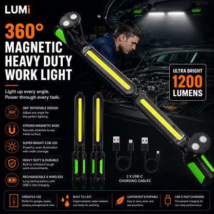 LUMI™ 2 Pack 360° High Lumens Magnetic Work Light