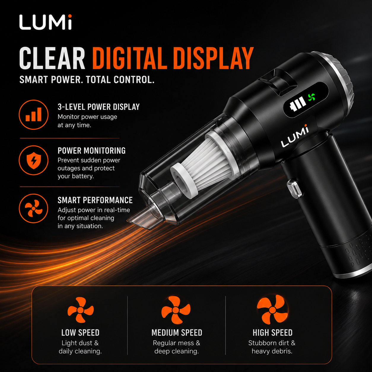 LUMI™ Portable Cordless Car Vacuum