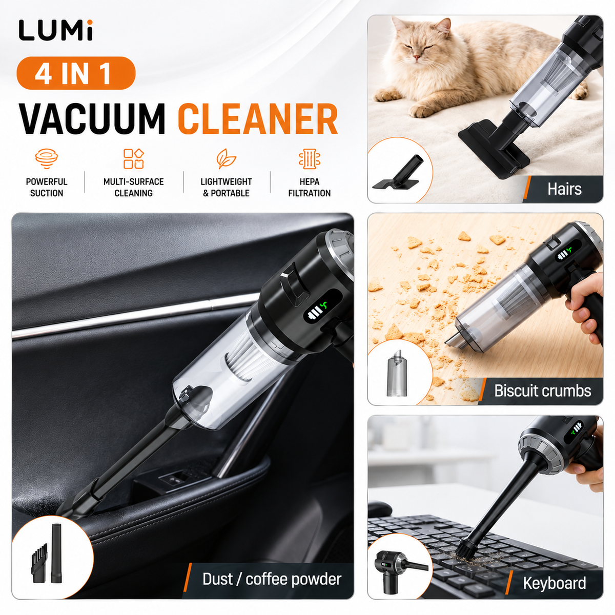 LUMI™ Portable Cordless Car Vacuum