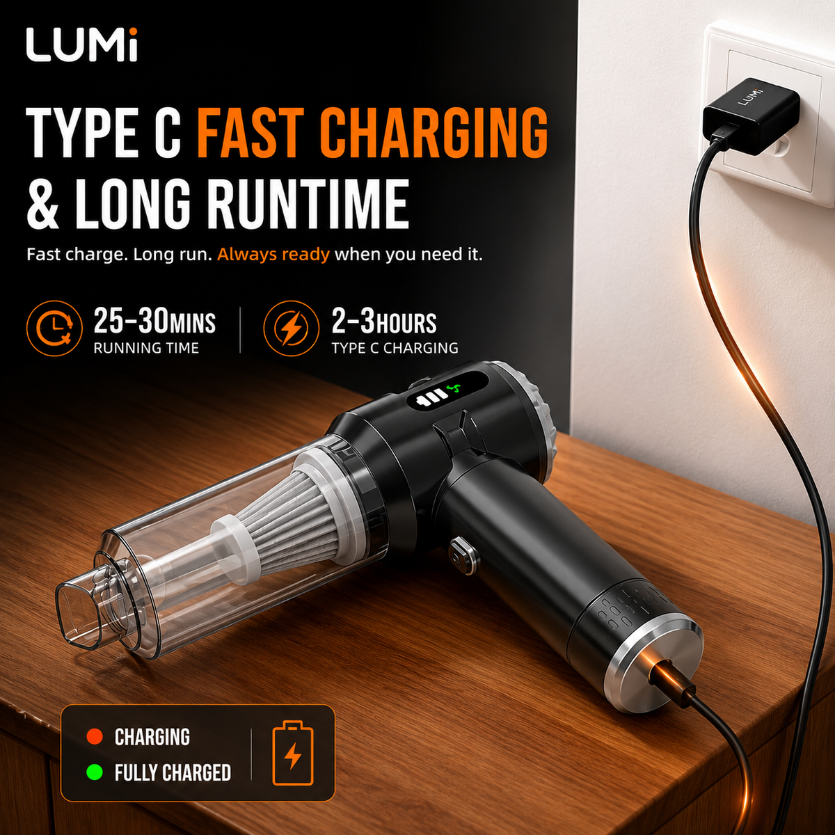 LUMI™ Portable Cordless Car Vacuum