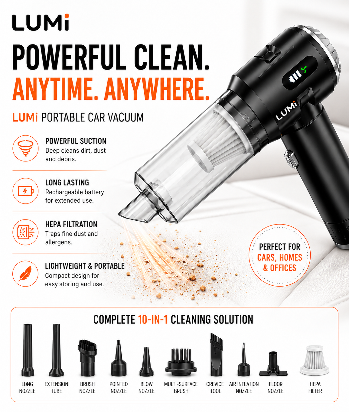 LUMI™ Portable Cordless Car Vacuum
